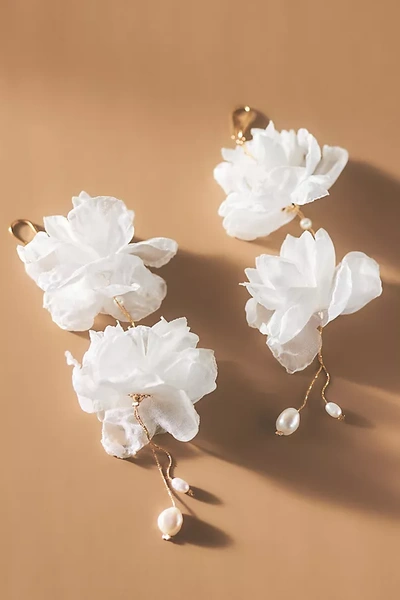 Shop Nakamol Flower Drop Earrings In White