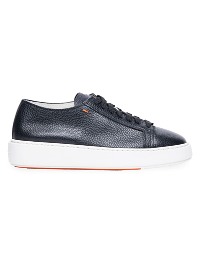 Shop Santoni Women's Anginal Leather Low-top Sneakers In Black