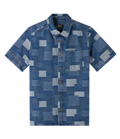 Apc Shirt A.p.c. Men Color Denim In Ial - Stonewashed Indigo