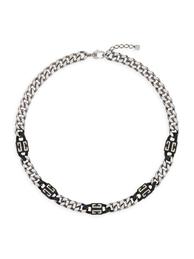Shop Givenchy Men's 4g Short Necklace In Metal In Black Silvery