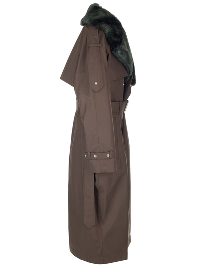 Shop Burberry Kennington Long Trench Coat In Brown