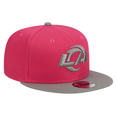 Shop New Era Pink/gray Los Angeles Rams 2-tone Color Pack 9fifty Snapback Hat