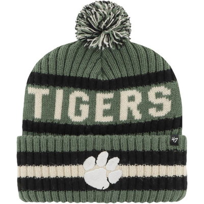 Shop 47 ' Green Clemson Tigers Oht Military Appreciation Bering Cuffed Knit Hat With Pom