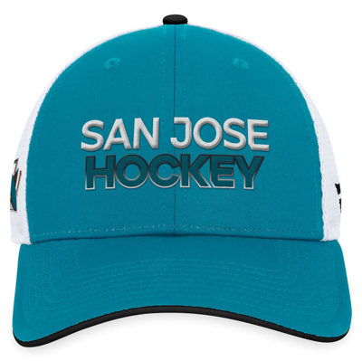 Shop Fanatics Branded  Teal San Jose Sharks Authentic Pro Rink Trucker Adjustable Hat
