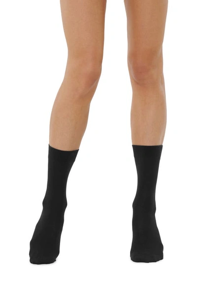 Shop Wolford Cashmere & Silk Blend Crew Socks In Black