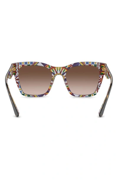 Dolce & Gabbana Gradient Square Acetate Sunglasses In Brown Grad