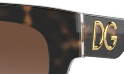 Shop Dolce & Gabbana 53mm Gradient Cat Eye Sunglasses In Brown Grad