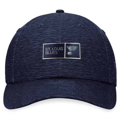 Shop Fanatics Branded  Navy St. Louis Blues Authentic Pro Road Adjustable Hat