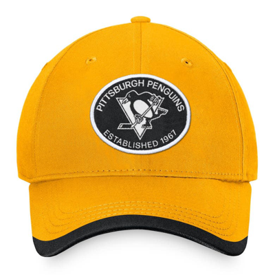 Shop Fanatics Branded Gold Pittsburgh Penguins Fundamental Adjustable Hat
