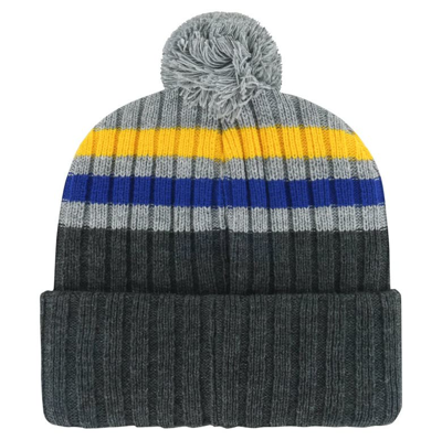 Shop 47 ' Gray St. Louis Blues Stack Patch Cuffed Knit Hat With Pom