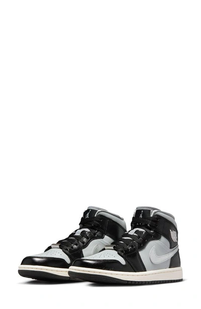 Shop Jordan Air  1 Mid Se Basketball Sneaker In Black/ Silver/ Smoke/ Sail