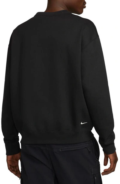Shop Nike Acg Therma-fit Crewneck Fleece Sweatshirt In Black/ Summit White