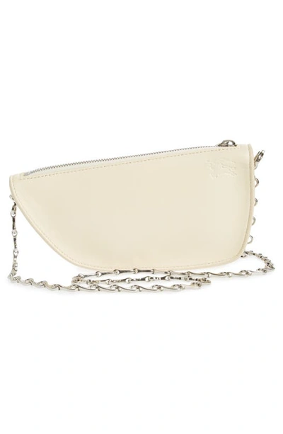 Shop Burberry Micro Shield Leather Shoulder Bag In Pearl