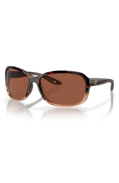 Costa Del Mar Seadrift 60mm Polarized Square Sunglasses In Bronze
