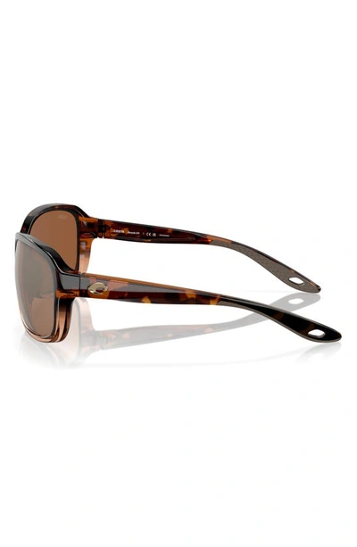 Costa Del Mar Seadrift 58mm Polarized Square Sunglasses In Copper Silver Mirror