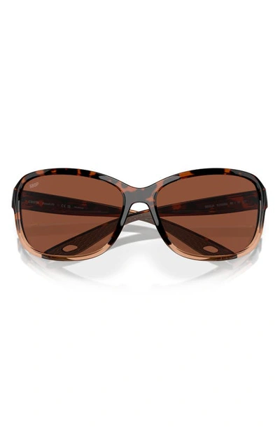 Costa Del Mar Seadrift 60mm Polarized Square Sunglasses In Bronze