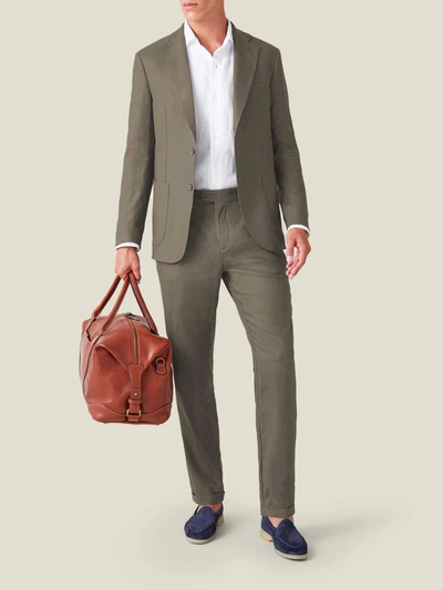 Shop Luca Faloni Hazelnut Brown Linen Suit