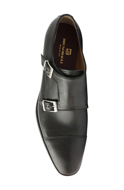 Shop Bruno Magli Soldo Double Monk Strap Shoe In Black Calf