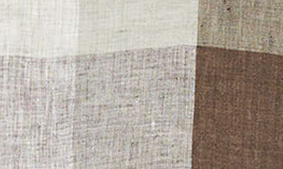 Vince Madrid Buffalo Check Linen Button-up Shirt In Sage/ Off White