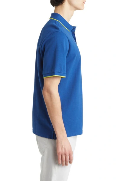 North Sails Tipped Stretch Cotton Polo In Ocean Blue