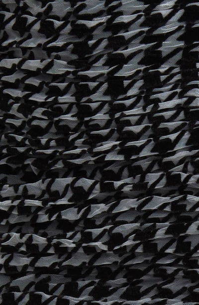 Asos Design Luxe Houndstooth Long Sleeve Sheath Dress In Black/white/grey