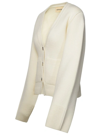 Shop Khaite 'scarlet' Ivory Cashmere Cardigan In Cream