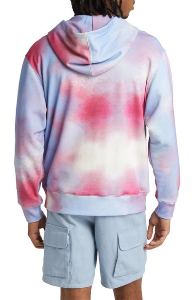 Shop Krost Tie Dye Zip Hoodie In Rose Red