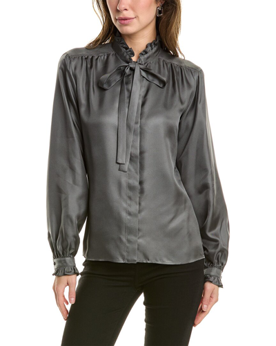 Shop Max Mara Lindsey Silk Shirt In Grey