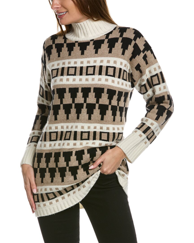 Shop Max Mara Navarra Wool & Cashmere-blend Tunic Sweater In Brown