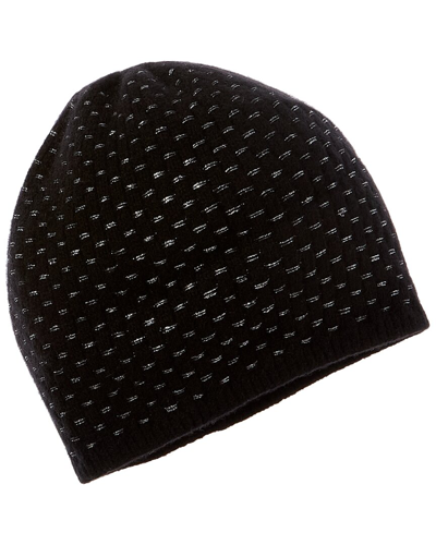 Shop Portolano Whipstitched Lurex Cashmere Hat In Black