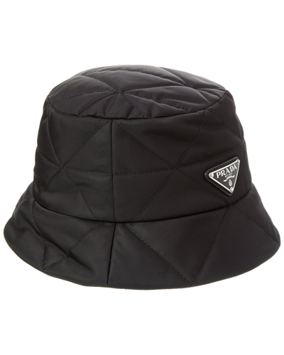 Shop Prada Logo Bucket Hat In Black