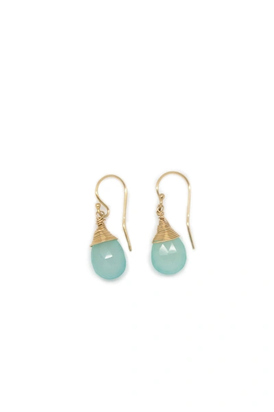 Shop A Blonde And Her Bag Jill Short Drop Earring In Chalcedony In Green