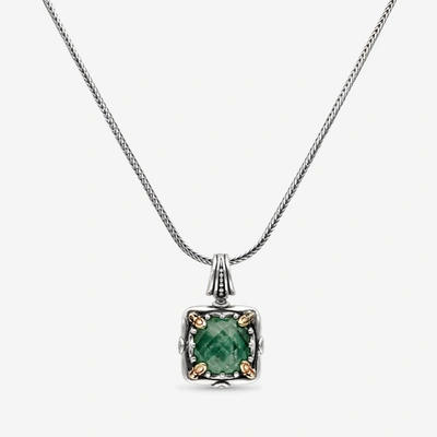 Shop Konstantino Sterling Silver And 18k Yellow Gold, Green Aventurine Doublet Nightfall Pendant Pendant Necklace C-m In Multi