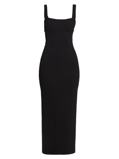 Shop Helmut Lang Women's Cut-out Ponte Maxi Dress In Black