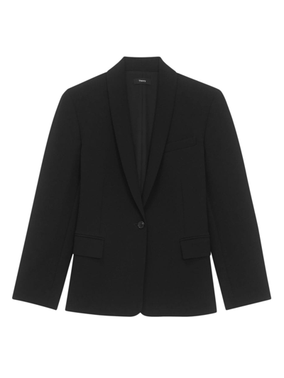 Shop Theory Women's Crepe Shawl-collar Blazer In Black