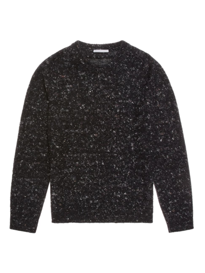 Shop Helmut Lang Men's Donegal Raglan Wool-blend Sweater In Black
