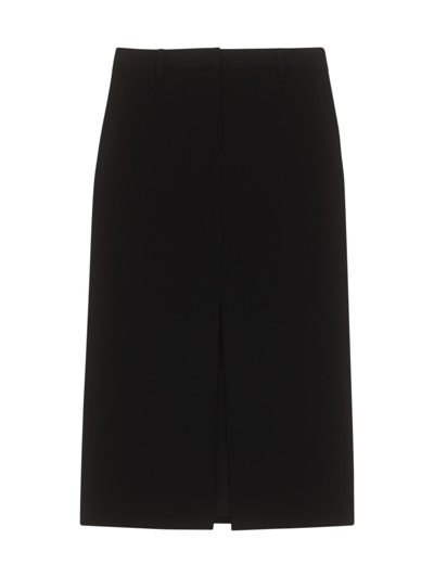 Shop Theory Women's Trouser-style Crepe Midi-skirt In Black