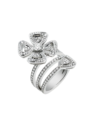 Shop Bvlgari Women's Fiorever 18k White Gold & 2.12 Tcw Diamond Wrap Ring
