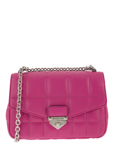 Shop Michael Kors Designer Handbags Soho Small Quilted Leather Shoulder Bag In Rose