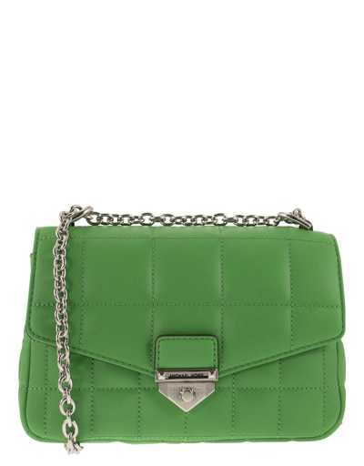 Shop Michael Kors Designer Handbags Soho Small Quilted Leather Shoulder Bag In Vert