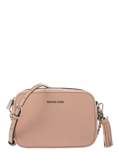 Shop Michael Kors Designer Handbags Ginny - Leather Crossbody Bag In Rose