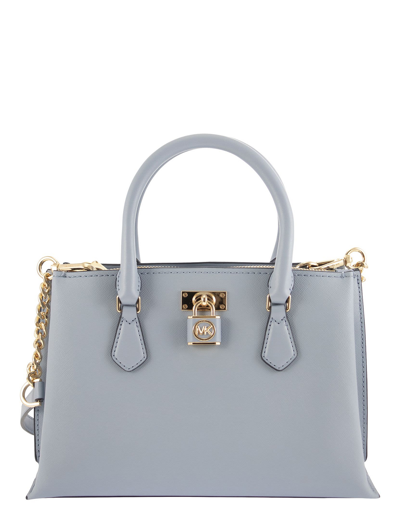 Shop Michael Kors Designer Handbags Ruby Small Saffiano Leather Handbag In Bleu