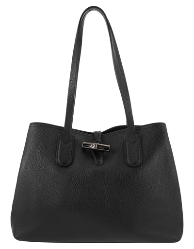 Shop Longchamp Designer Handbags Roseau Essential - Shoulder Bag In Noir