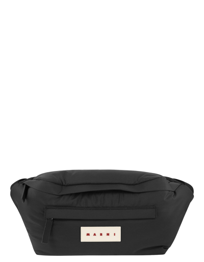 Shop Marni Designer Handbags Puff Bum Bag In Noir