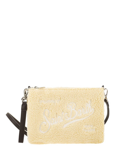 Shop Saint Barth Mc2 Designer Handbags Pochette Bag With Shoulder Strap In Blanc