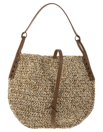 Shop Zanellato Designer Handbags Ima Sun - Raffia Bag M In Neutres
