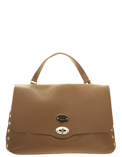Shop Zanellato Designer Handbags Postina - M Heritage Bag In Marron