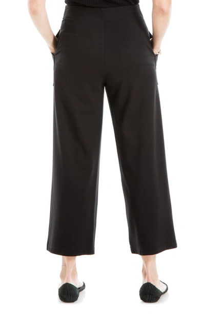 Shop Max Studio Ponte Crop Wide Leg Pull-on Pants In Black