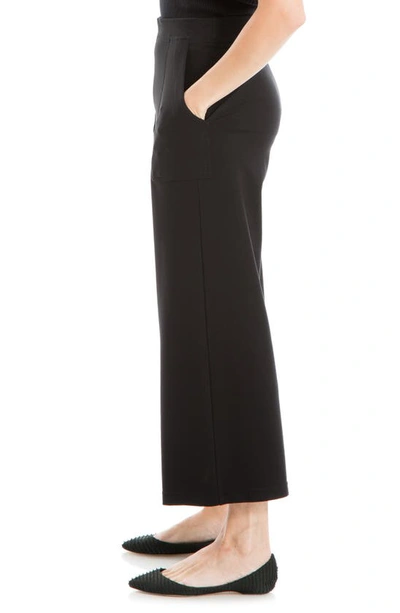 Shop Max Studio Ponte Crop Wide Leg Pull-on Pants In Black