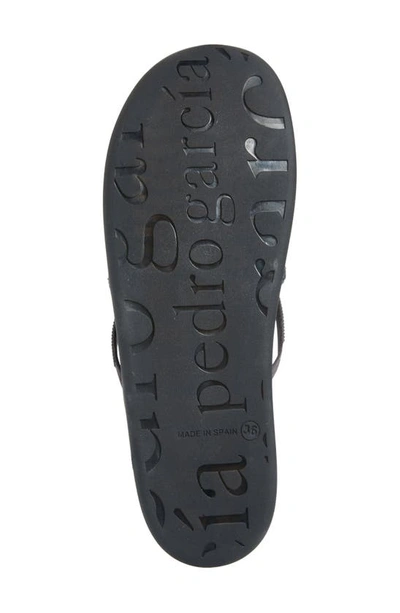 Shop Pedro Garcia Poppy Crystal Flip-flop In Off Black Satin